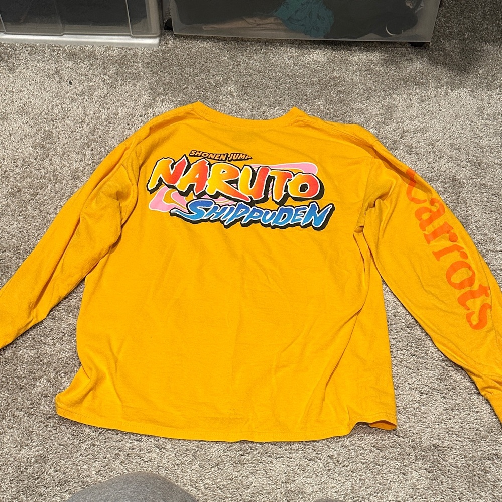 Naruto Shippuden Mens Yellow Long Sleeve Shirt
